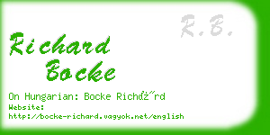 richard bocke business card